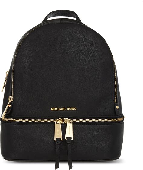 black michael kors canvas backpack|michael kors black leather backpack.